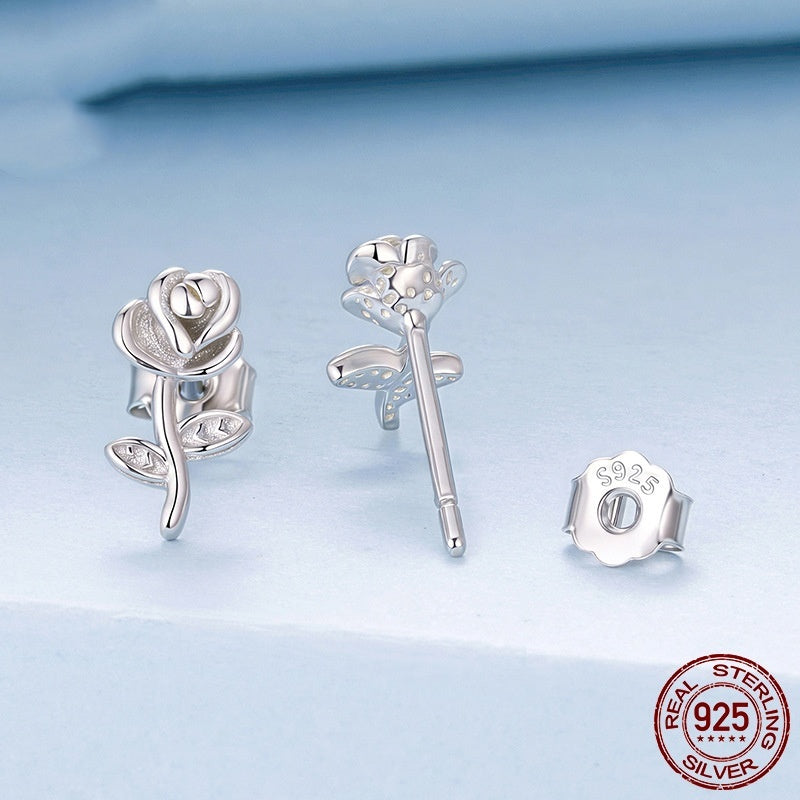Rose Sterling Silver Studs for Women