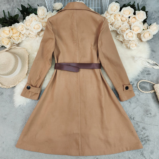 Women's Thickened Slim Fit Solid Color Coat