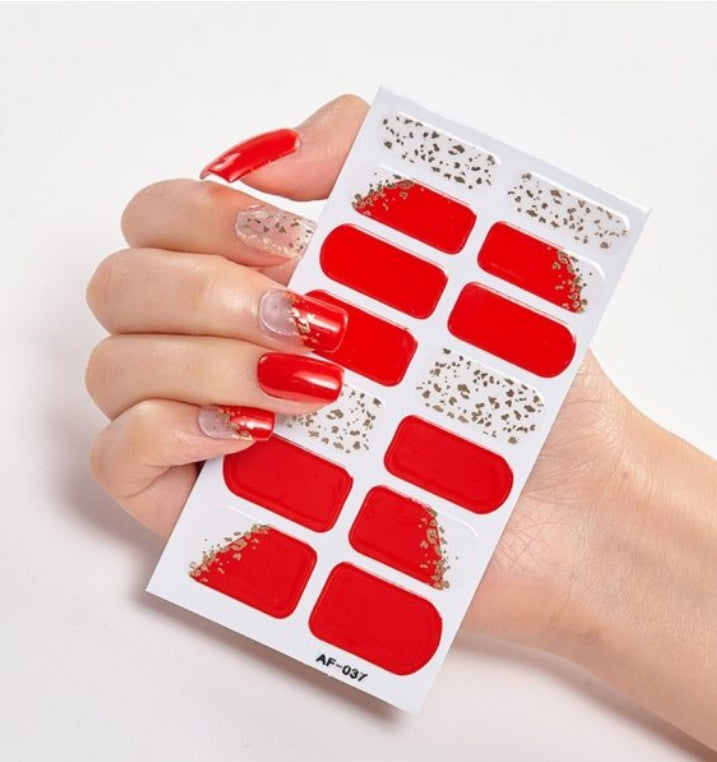 Adhesive Nail Polish Wraps with Glue