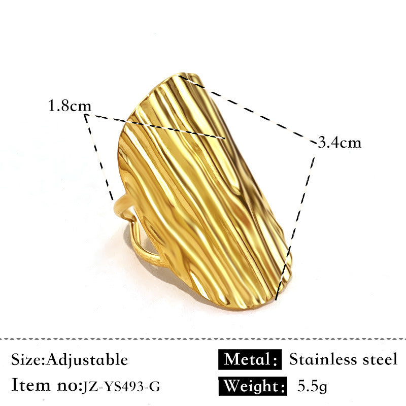 Simple Glossy Stainless Steel 18K Gold Plated Ring