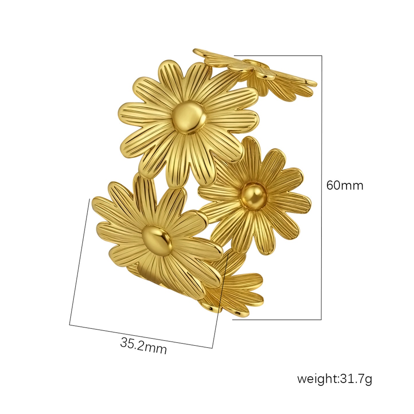 Chic Women's Open-End Stainless Steel C-Shaped Cuff Bracelet