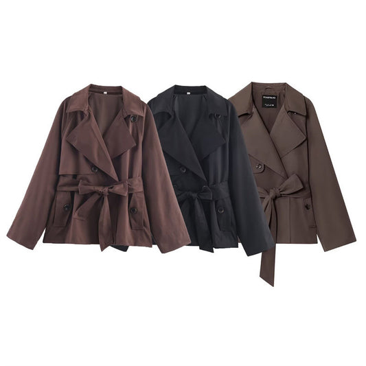 Short Loose-Fitting Trench Coat for Women