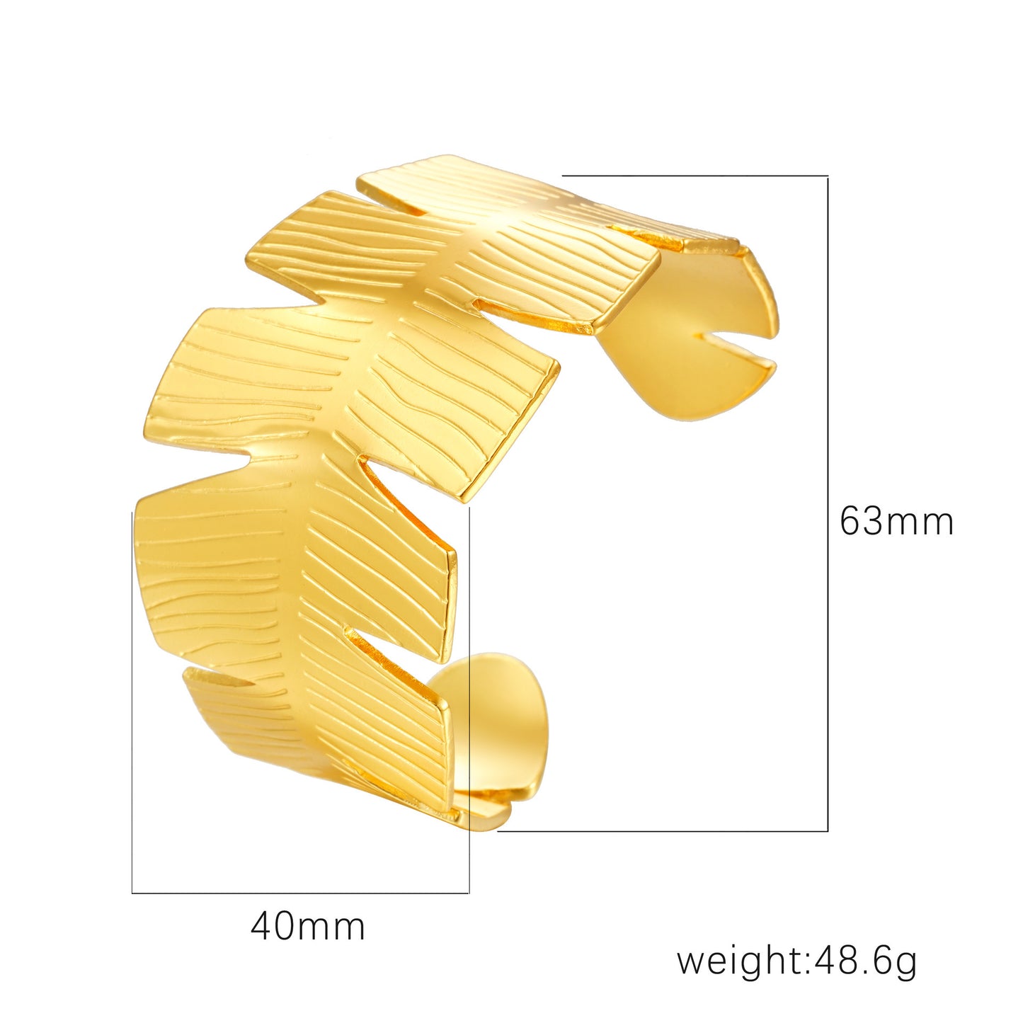 Chic Women's Open-End Stainless Steel C-Shaped Cuff Bracelet