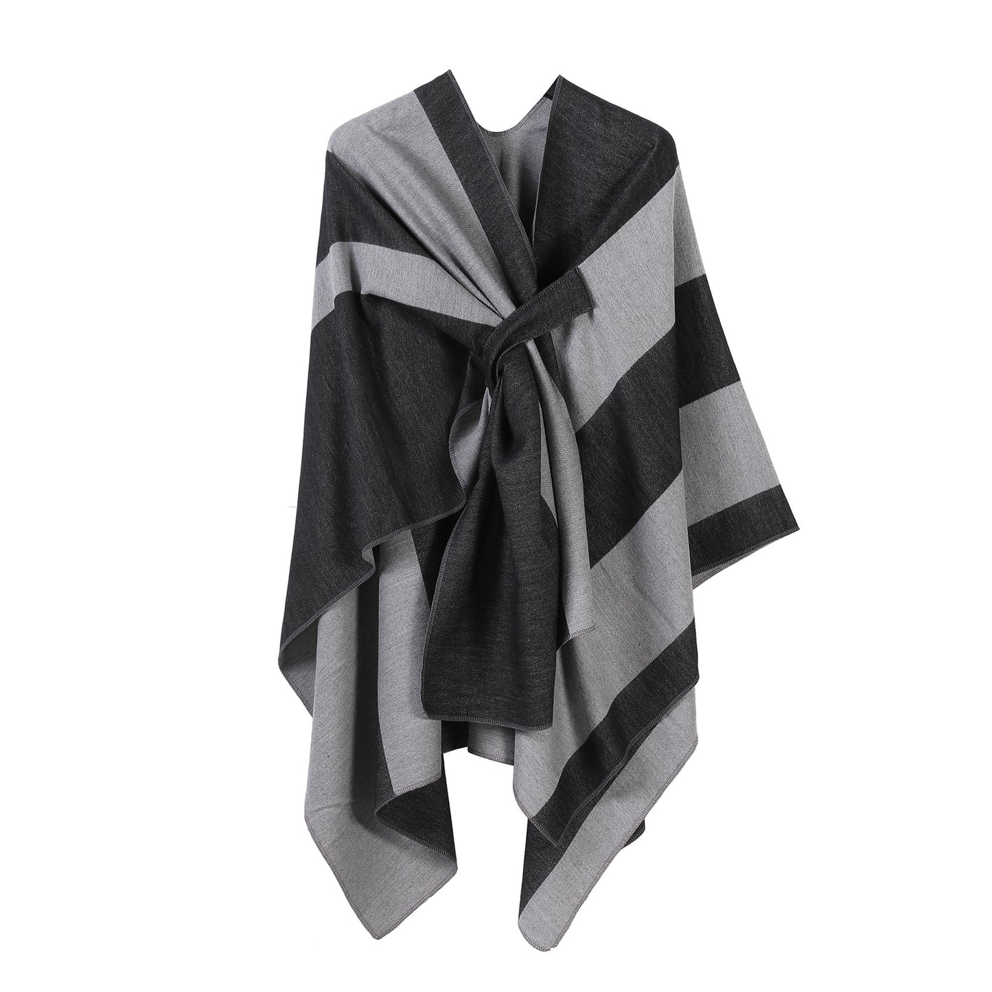 Versatile Double-Sided Split Shawl Plus Bar