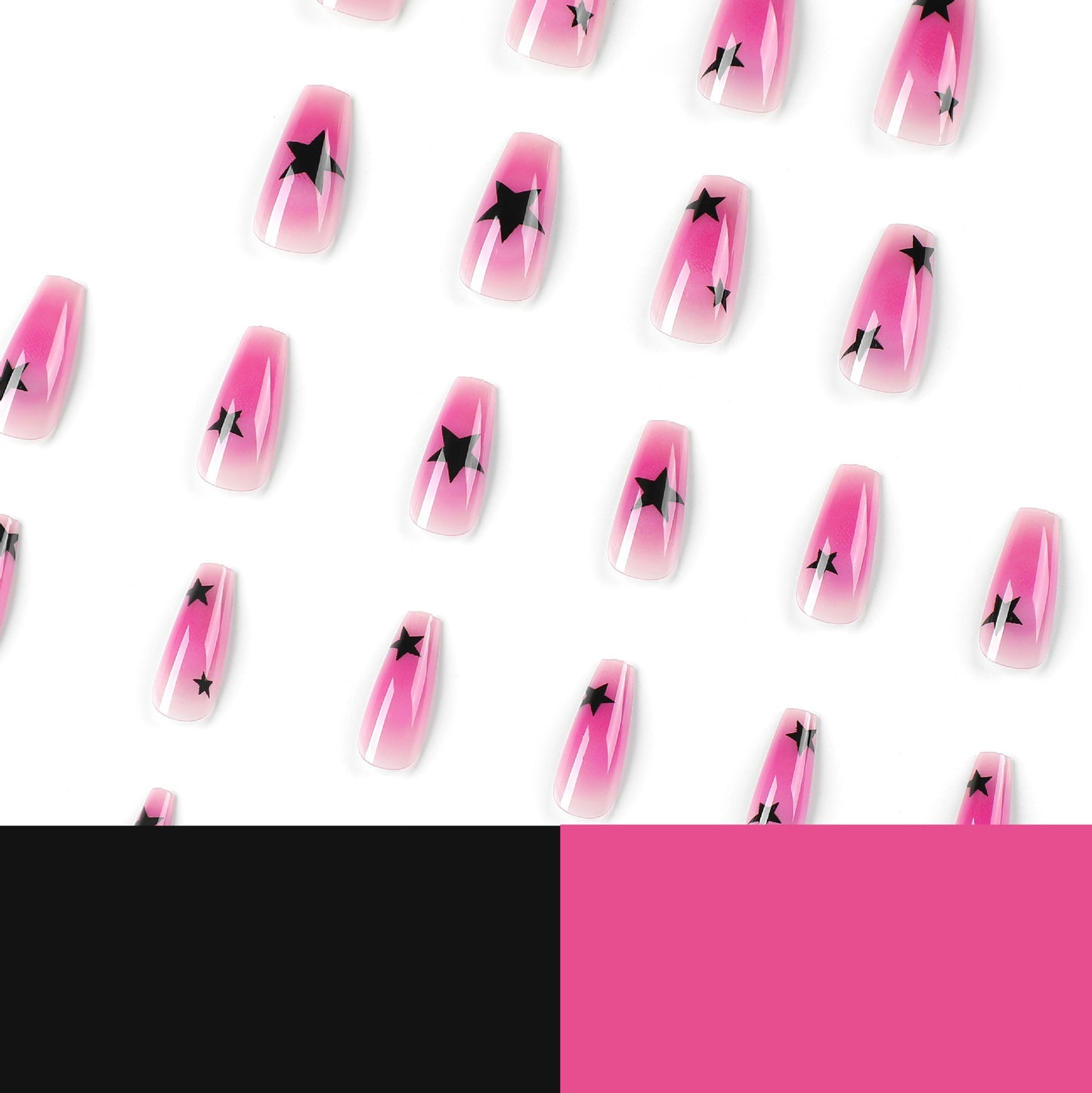 Wearable Black & Ice Purple Press-On Fake Nails