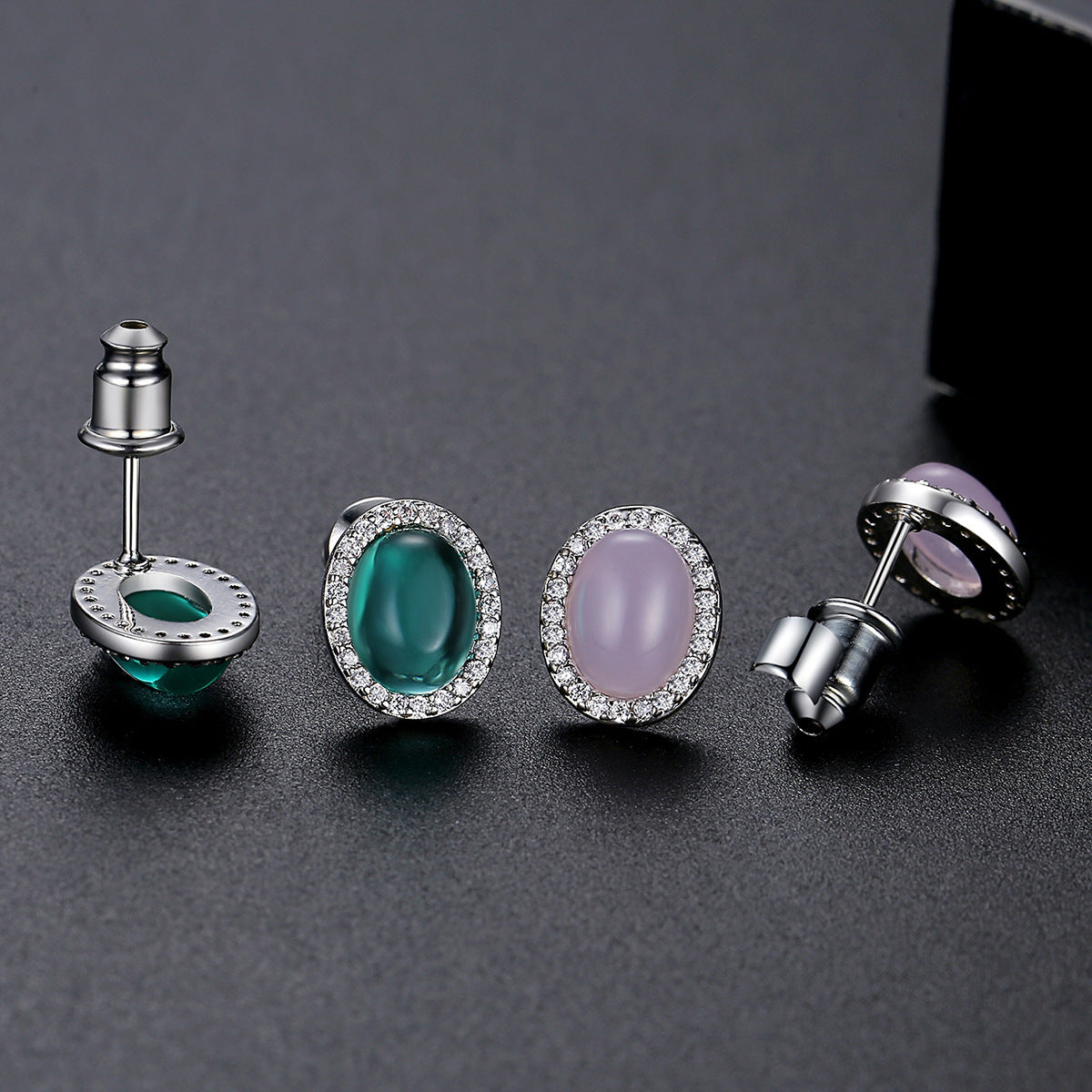 Zircon Gemstone Stud Earrings