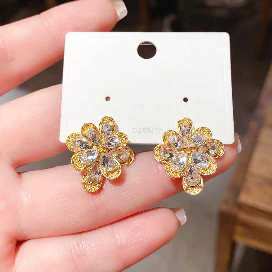 Light Luxury Heart-Shaped Zircon & Multi-Shape Stud Earrings