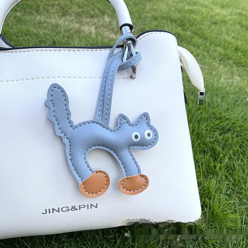 Cute Women's Mini Leather Cat Handbag/Purse Pendant