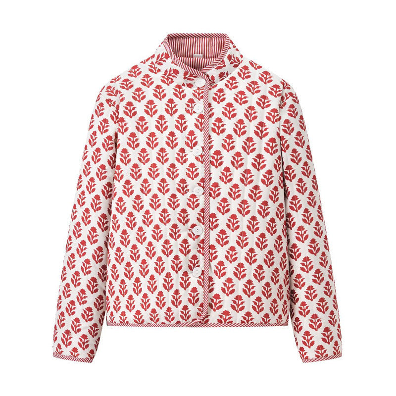 Cotton Reversible Coat with Stand Collar