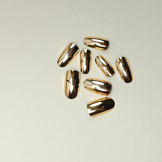 Wearable Gold Plated Full Cover Fake Nails