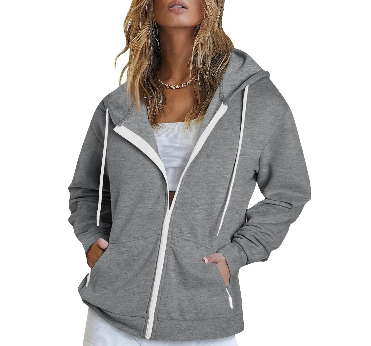 Unisex Sports Full-Zip Hoodie Cardigan