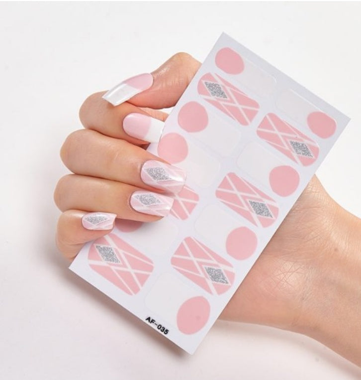 Adhesive Nail Polish Wraps with Glue