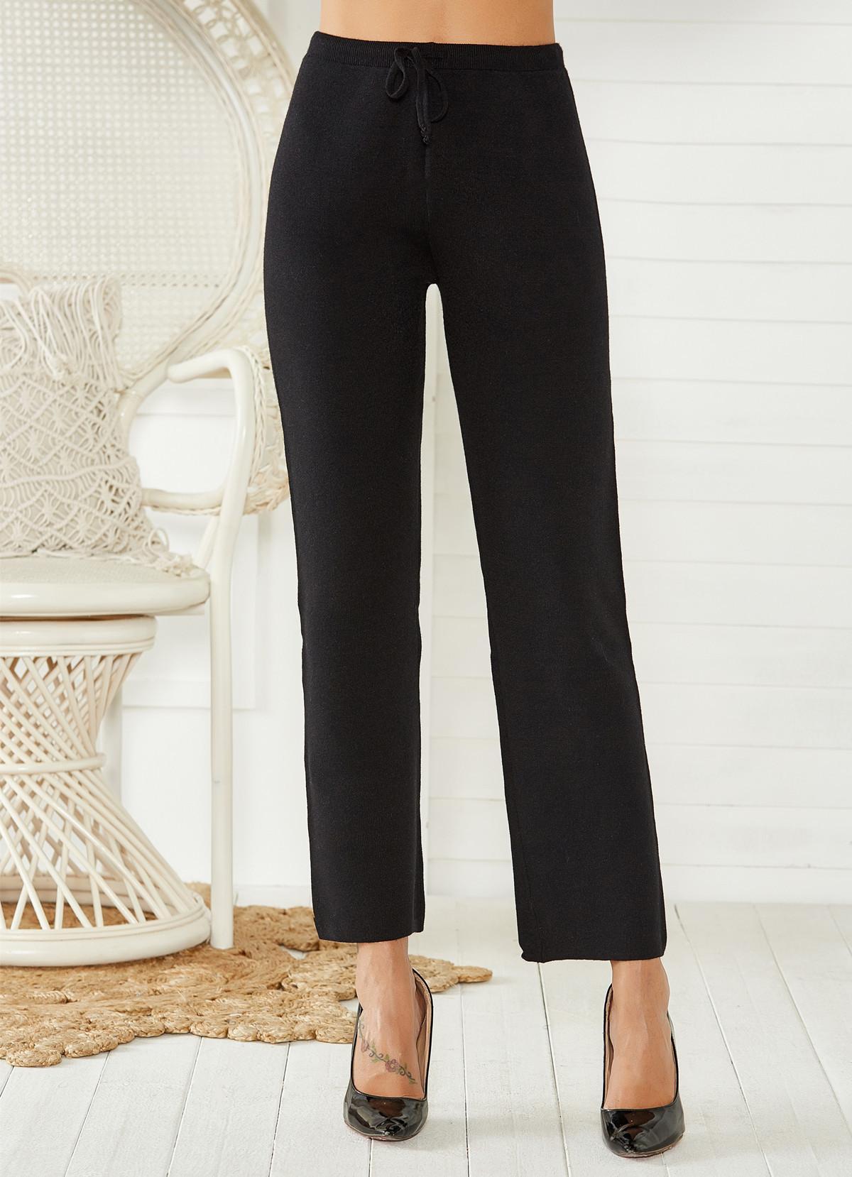 Warm & Slim Fit Mid-Waist Stretch Pants