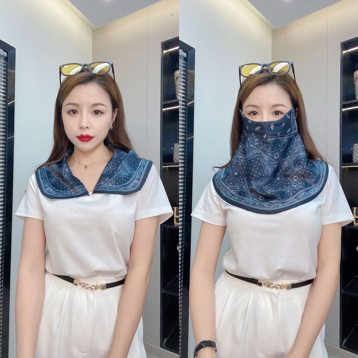 Women's Printed Breathable Summer Sunscreen Face Mask