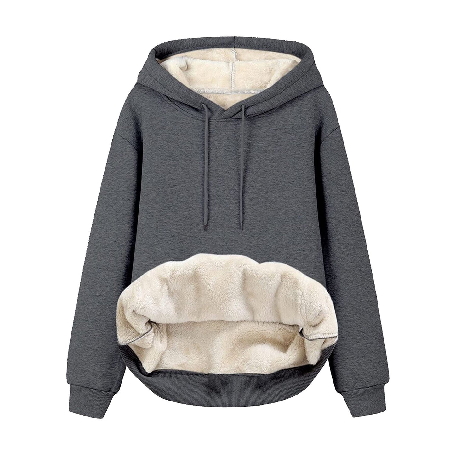 Casual Drawstring Hooded Fleece Sweatshirt