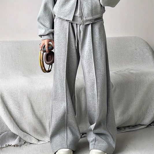 Figure Flattering Drooping Straight Leg Sweatpants