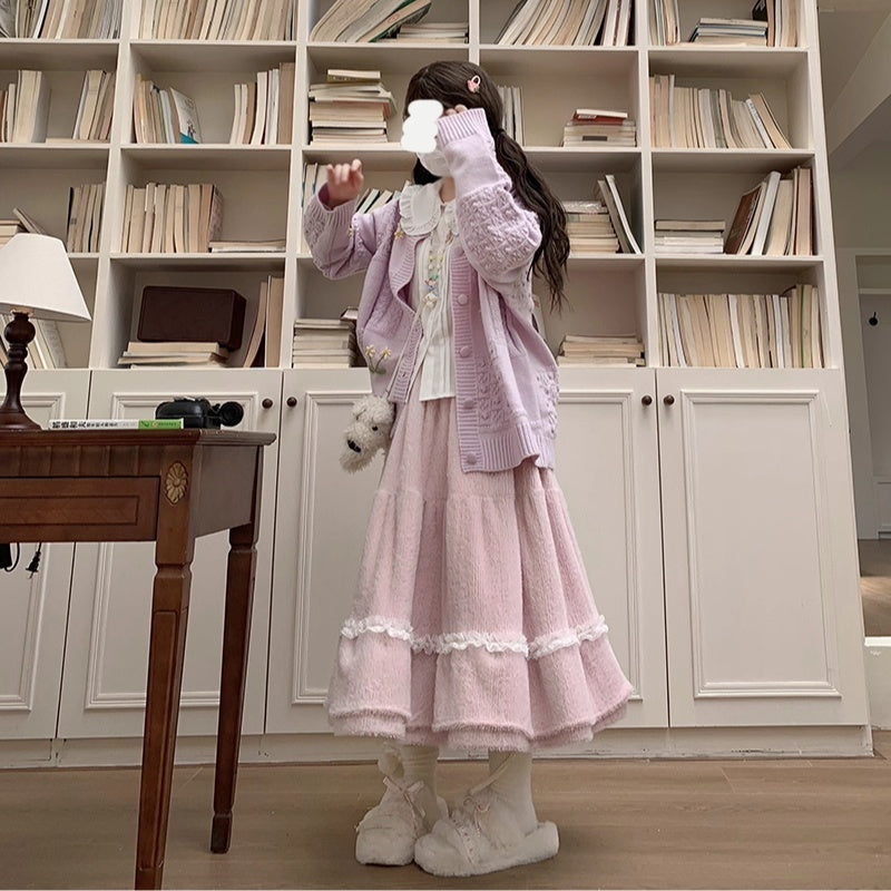 Women's Warm Elastic Waist Big Swing Skirt